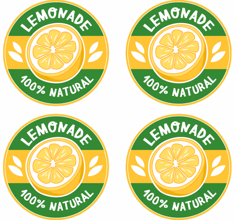 Tekst coaster med naturlig citronskive badge - TenStickers
