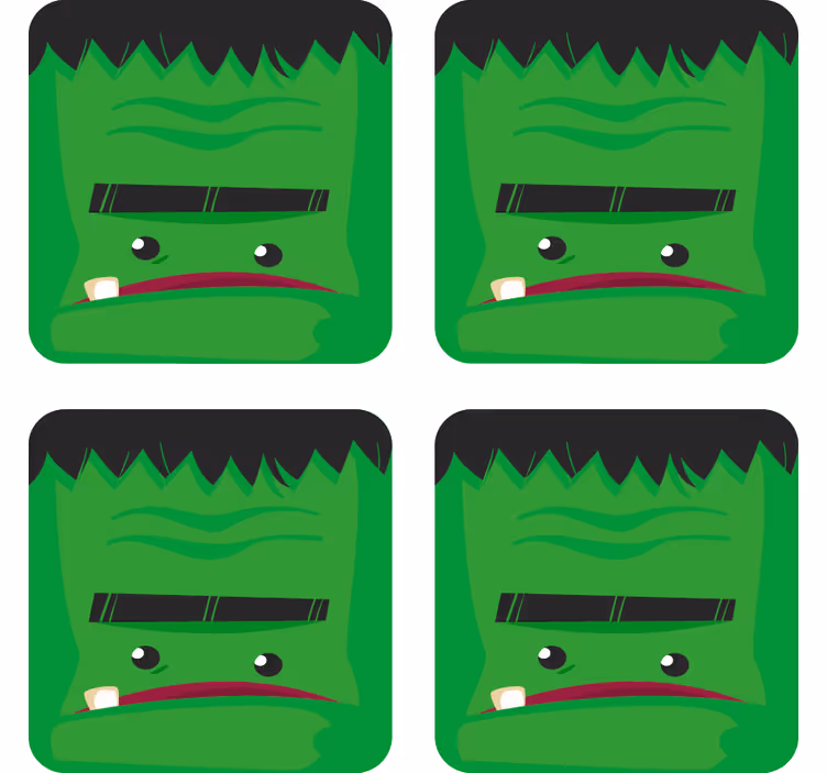 Halloween coaster med frankenstein monster illustration - TenStickers