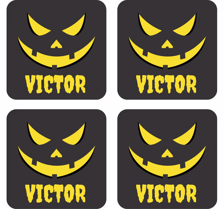 Personlig græskar ansigt coaster halloween - TenStickers