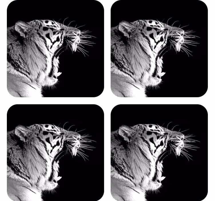 Skør coaster med majestætisk tigerprofil - TenStickers
