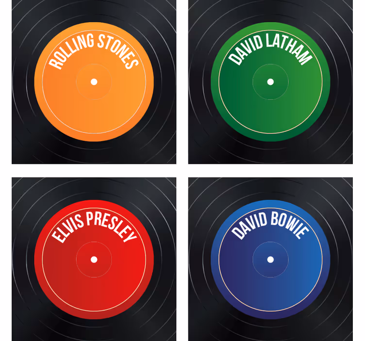 Skør coaster til vinylplade labels - TenStickers