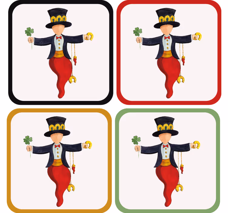 Skør coaster med legesyg figur og kløver - TenStickers