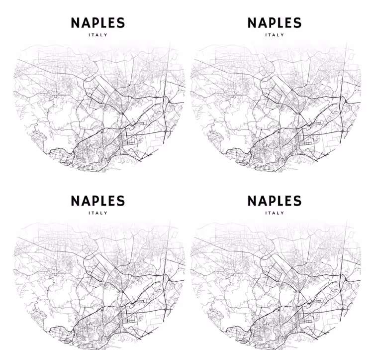 Personlig coaster med kortskitse af napoli - TenStickers