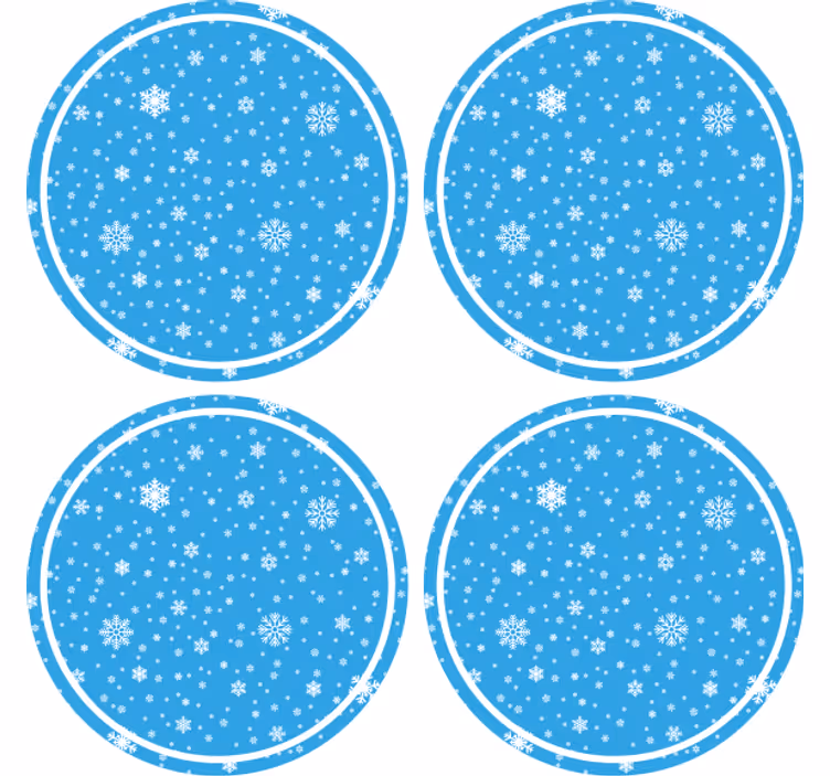 Jule bordskåner med snefnugsmønster rund - TenStickers