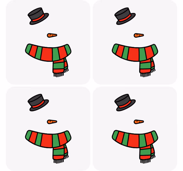 Jule bordskåner med snemands tilbehør - TenStickers