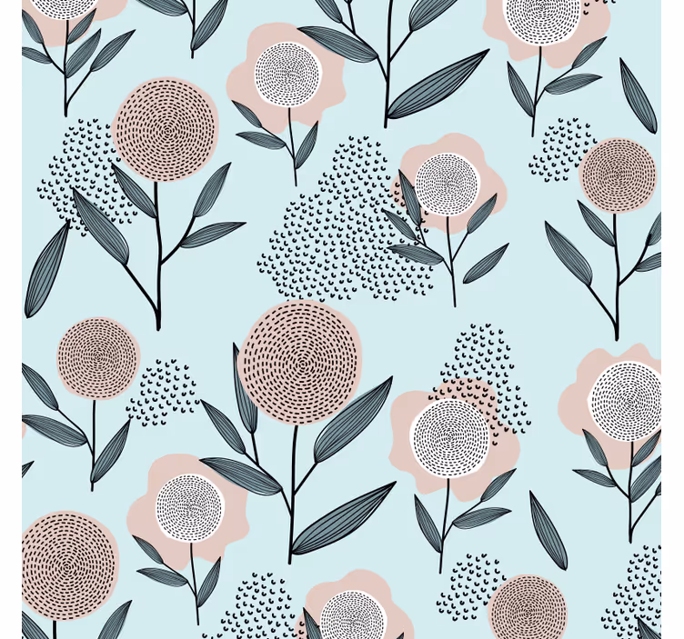 Coaster med blomster mønster kunstneri - TenStickers