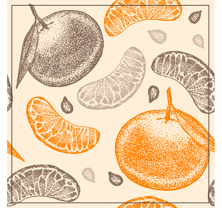 Coaster med citrusfrugtmønster - TenStickers