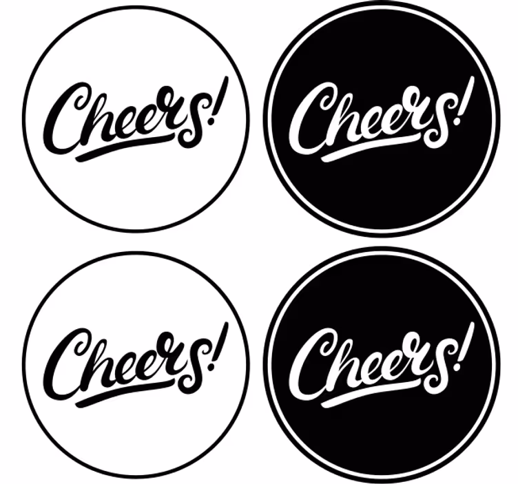 Øl coaster med stilfuld cheers typografi - TenStickers