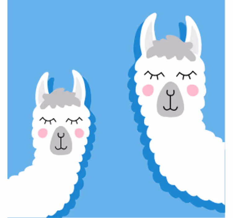 Skør coaster med legesyge lama-figurer - TenStickers