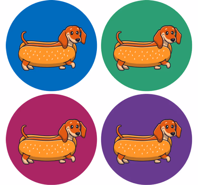 Gravhund hvalp moderne drink coaster - TenStickers