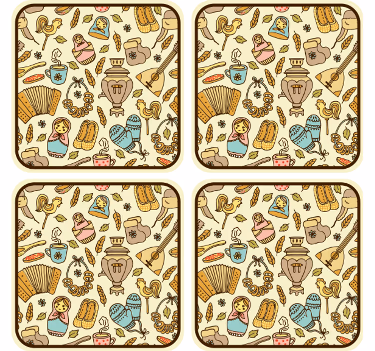 Skør coaster med legende folkekunstmotiver - TenStickers