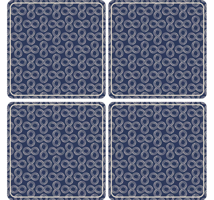 øl coaster i marineblåt mønster uendelig - TenStickers