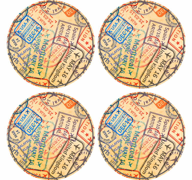 Rejse frimærker moderne coaster - TenStickers