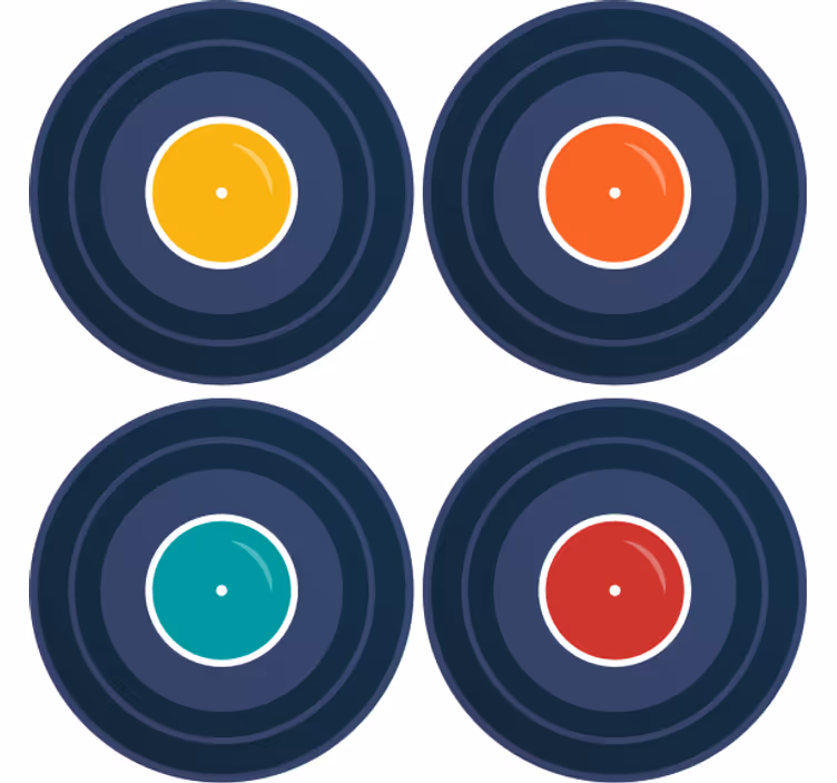 Musik vinyl vintage coaster - TenStickers
