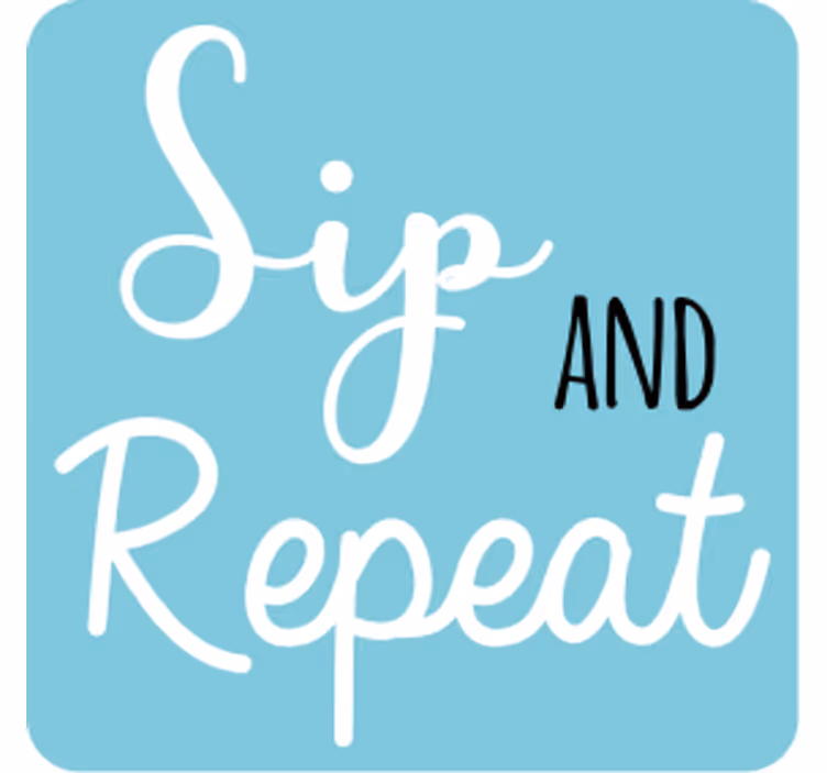 Sip og gentag tekst coaster - TenStickers
