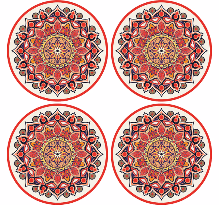 Coaster intricate floral arrangement - TenStickers