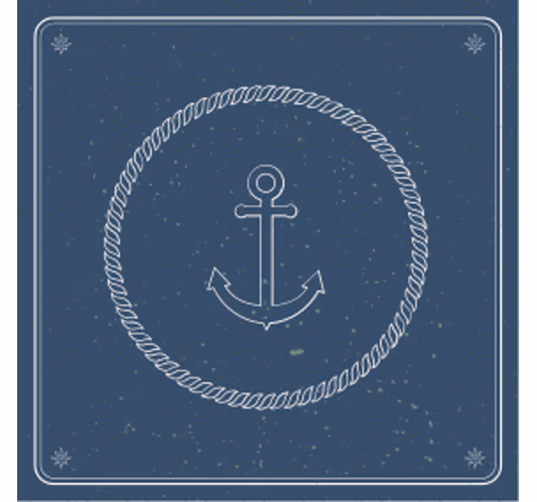 Vintage coaster anker med reb - TenStickers