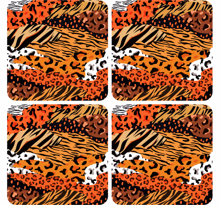 Coaster med vilde dyremønstre - TenStickers