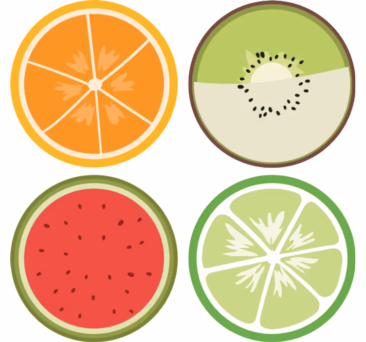 Moderne coaster citrusfrugtskiver - TenStickers