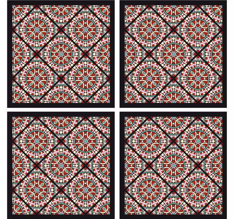 Coaster med geometrisk cirkulært mønster - TenStickers