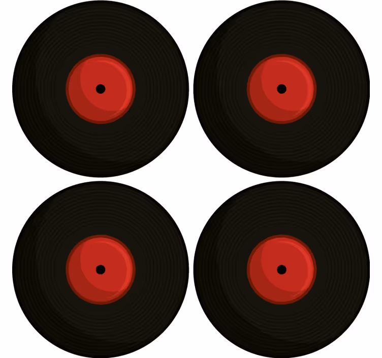 Vintage coaster med retro vinylplade design - TenStickers