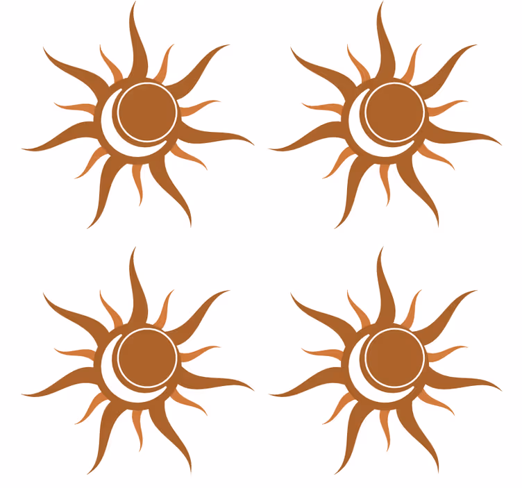 Coaster med solsymbol og kurver - TenStickers