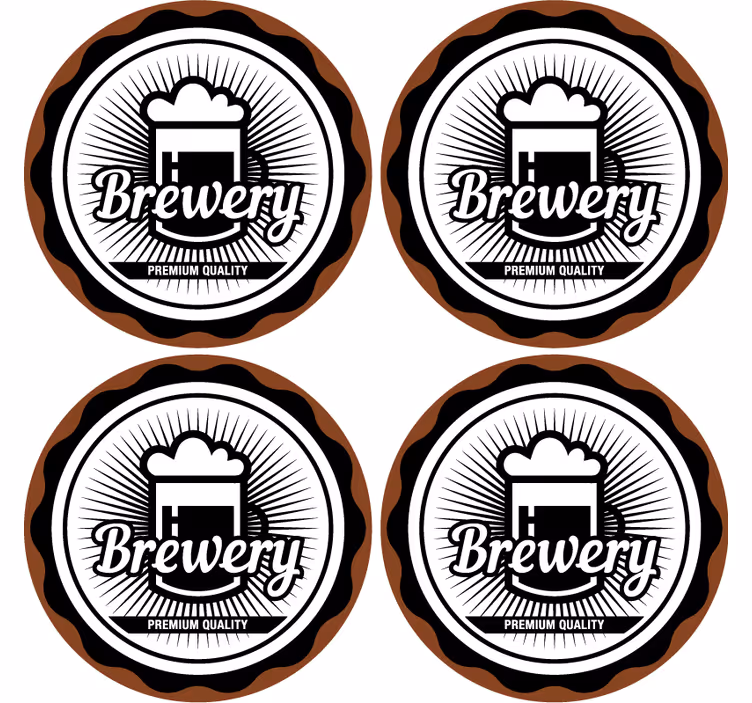 Øl coaster med bryggeri premium kvalitetsmærke - TenStickers