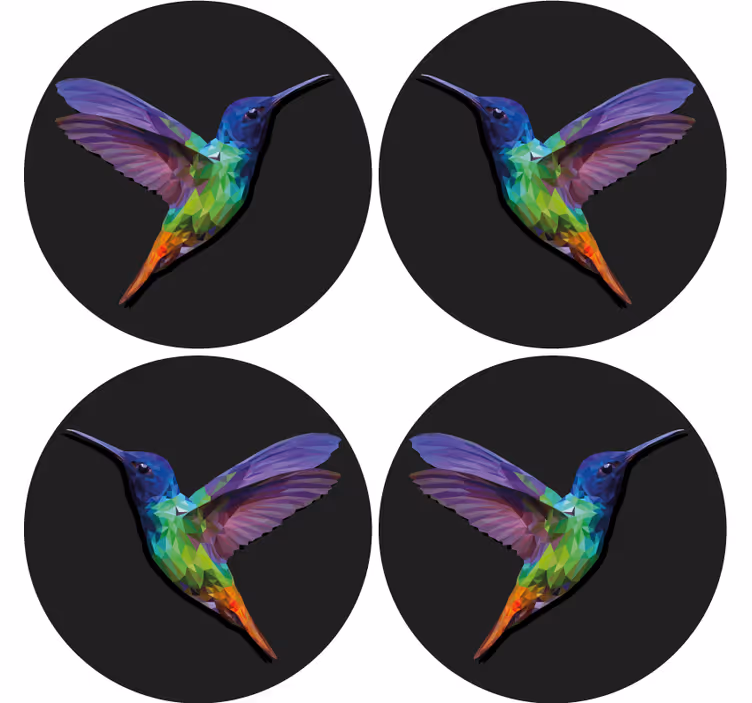 Geometrisk kolibri flere coastere - TenStickers