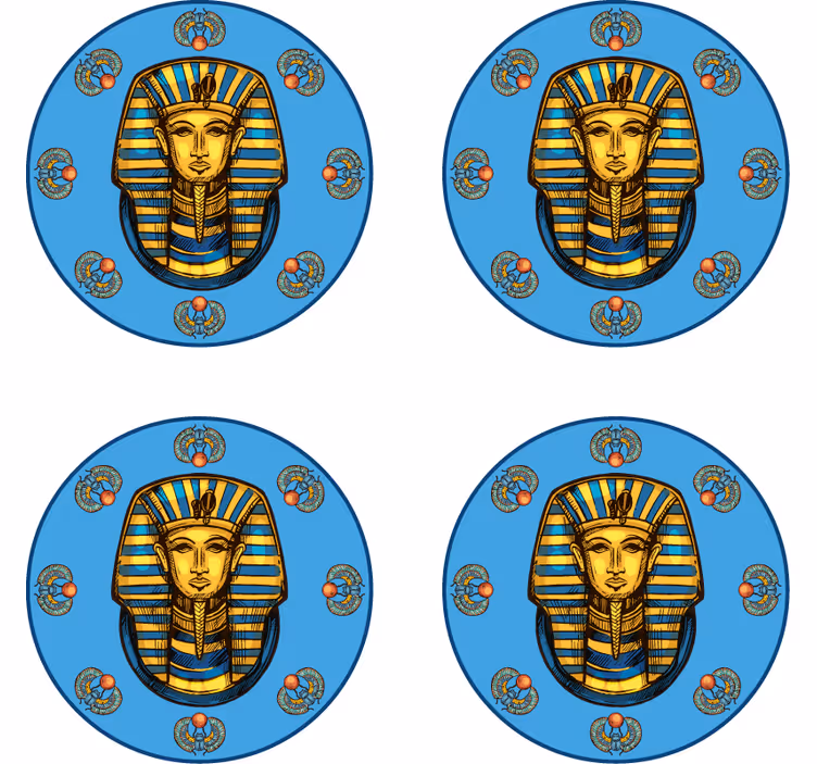 Egyptisk farao vintage coaster - TenStickers