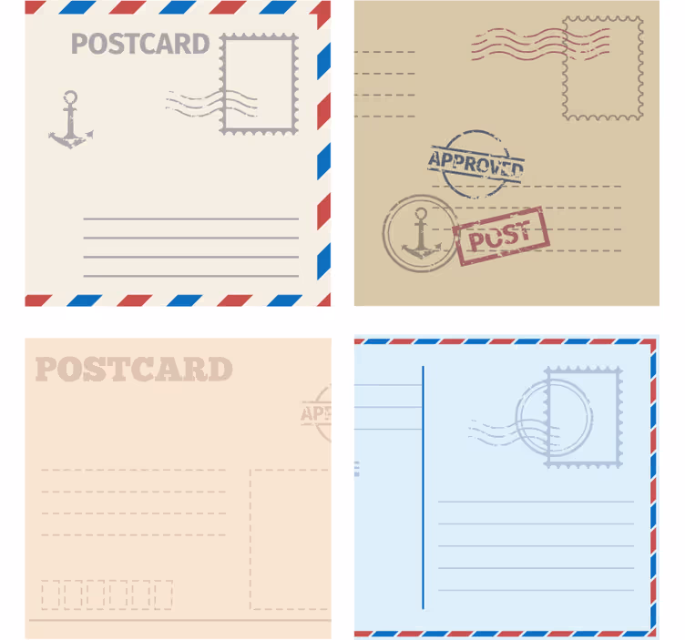 Moderne coaster med vintage postkortdesign - TenStickers