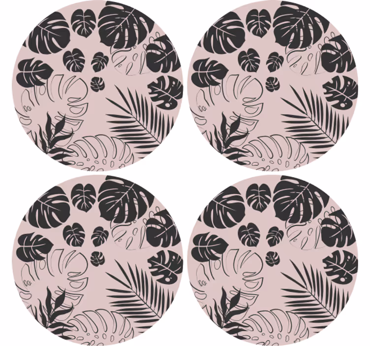 Coaster monstera blad mønstre - TenStickers