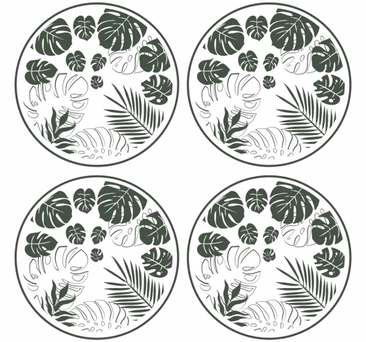 Coaster med frodig grøn cirkelmotif - TenStickers