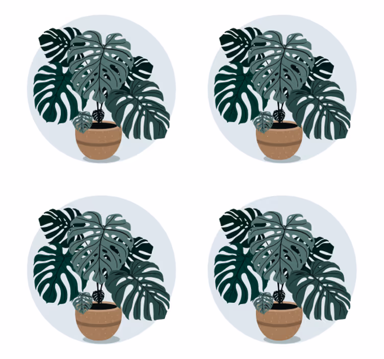 Moderne coaster med monstera plante illustration - TenStickers