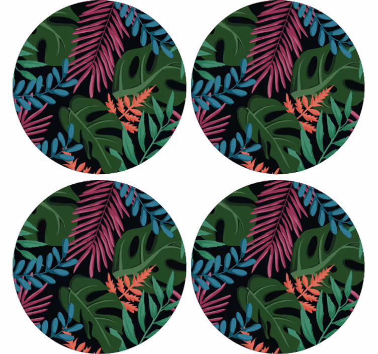 Monstera tropisk jungle flere coasters - TenStickers
