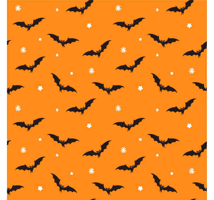 Halloween coaster med orange overflade med flagermus mønster - TenStickers