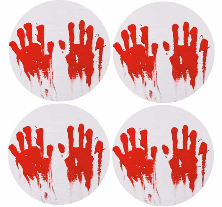 Halloween coaster med rødt håndaftryksmønster - TenStickers