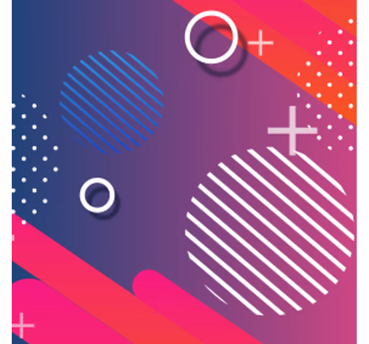 Coaster med geometrisk mønster og cirkler - TenStickers