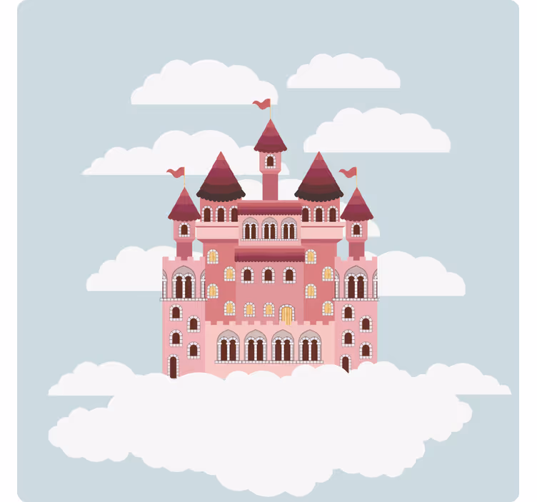 Skør coaster med illustration af eventyrslot - TenStickers
