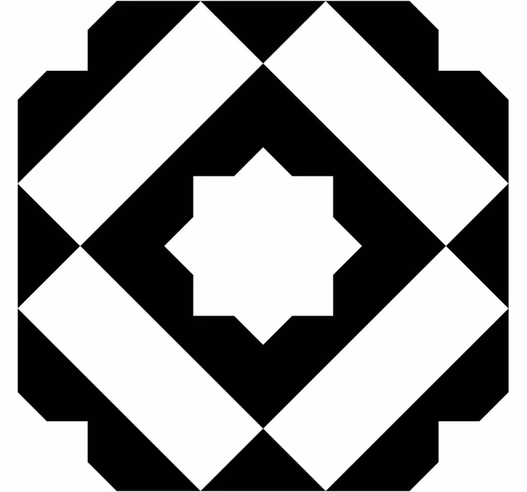 Coaster med geometrisk sort mønster - TenStickers