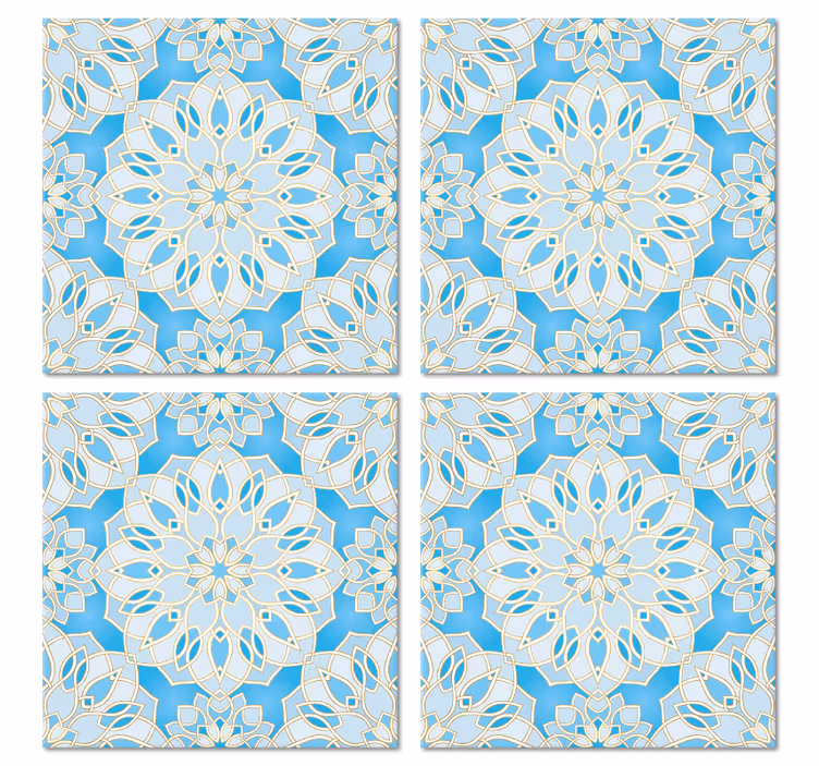 Coaster med detaljeret blomsteremblem - TenStickers
