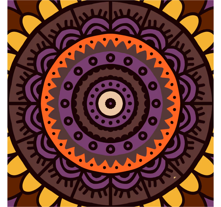 Effekt etnisk brun mandala fliserunderlag - TenStickers