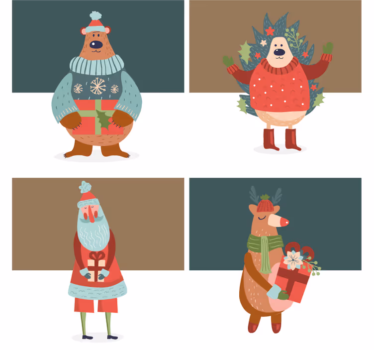 Jule bordskåner festlige figurer kollektion - TenStickers