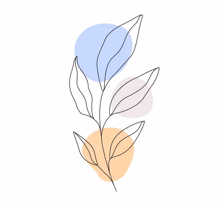Moderne coaster med abstrakt botanisk linjekunst - TenStickers