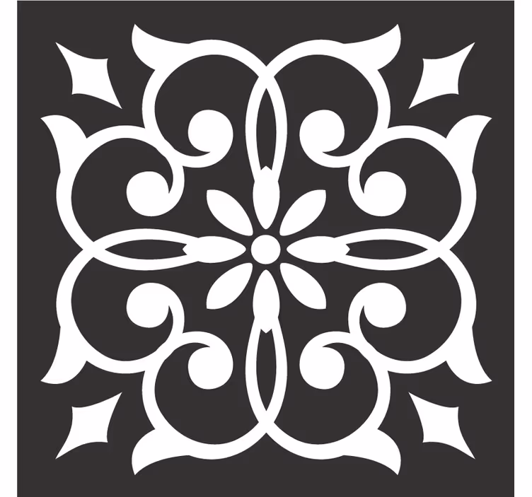Coaster med detaljeret botanisk motiv - TenStickers