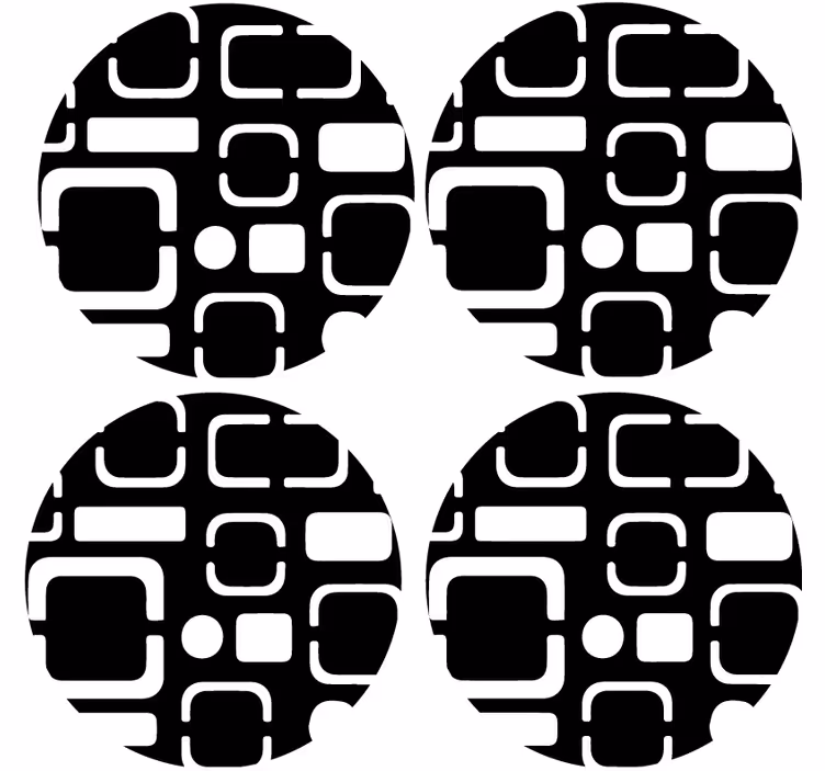 Coaster med geometriske sorte motiver - TenStickers