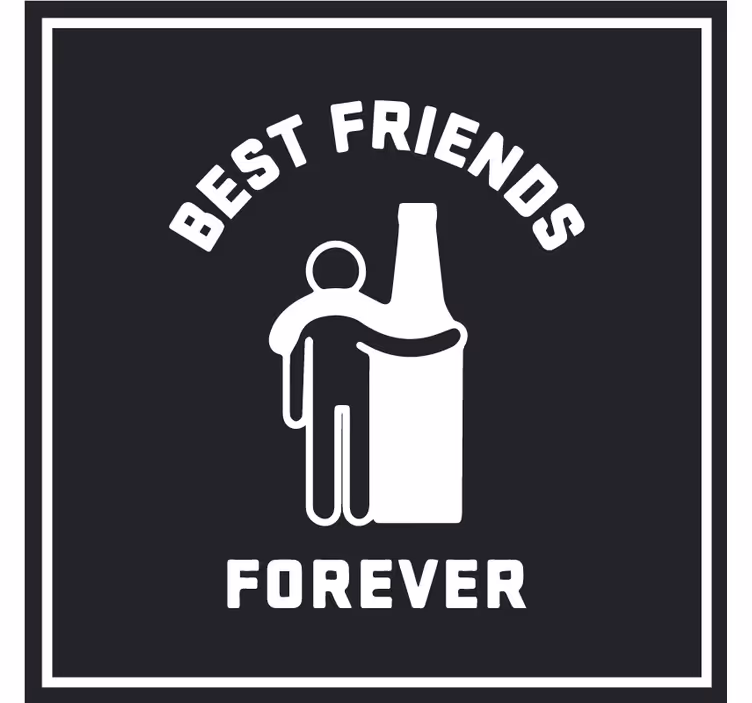 Øl coaster bedste venner omfavner Øl - TenStickers