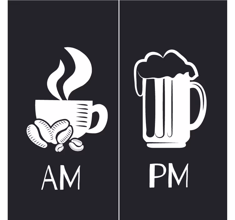 Am og pm kaffe og øl flere coastere - TenStickers