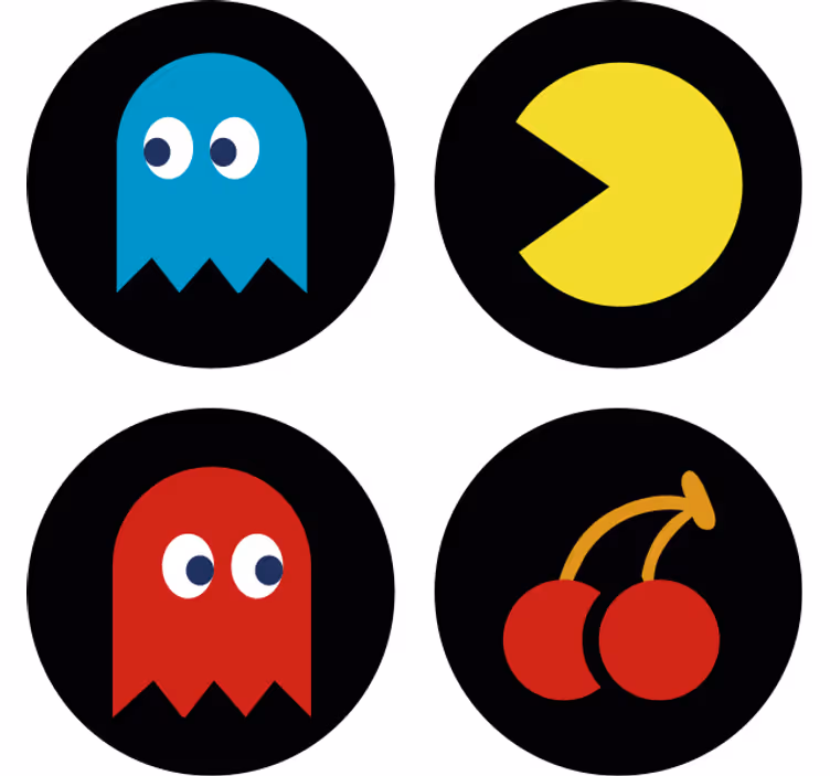 Skør coaster farverige retro ikoner - TenStickers
