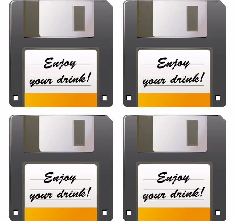 Coaster floppy disk drikke påmindelse - TenStickers