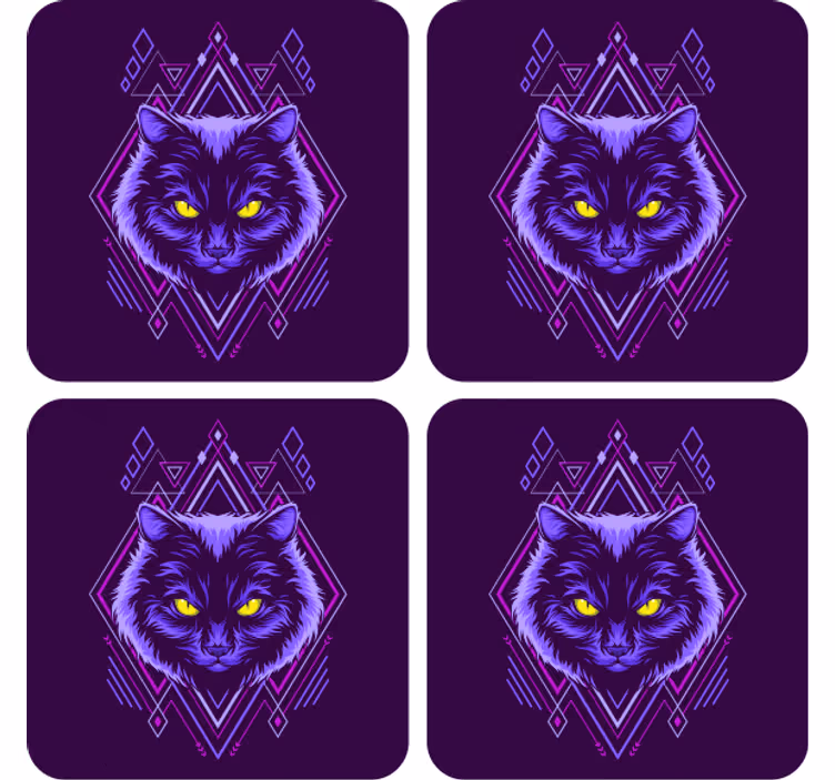 Boho lilla kat moderne coaster - TenStickers